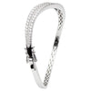 ESTATE 2.43CT DIAMOND 18KT WHITE GOLD CURVED ROUND SEMI ETERNITY BANGLE BRACELET