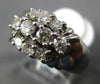 ESTATE LARGE 1.0CT DIAMOND 14K WHITE GOLD 11 STONE CLUSTER LOVE ANNIVERSARY RING