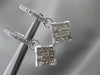 ESTATE LARGE 2.15CT ROUND & PRINCESS DIAMOND 14K WHITE GOLD HUGGIE DROP EARRINGS