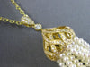 ESTATE EXTRA LARGE .74CT DIAMOND & AAA PEARL 18KT YELLOW GOLD 3D TASSLE NECKLACE