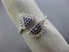 ESTATE WIDE .38CT DIAMOND & AAA SAPPHIRE 14KT WHITE GOLD MULTI SHAPE PAVE RING