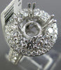 ESTATE LARGE 1.9CT DIAMOND 14K WHITE GOLD DOUBLE HALO SEMI MOUNT ENGAGEMENT RING