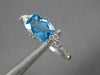 ESTATE 1.0CT DIAMOND & AAA BLUE TOPAZ 14K WHITE GOLD 3D CLUSTER RECTANGULAR RING