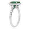 ESTATE 2.60CT DIAMOND & AAA EMERALD 18K 2 TONE GOLD OVAL CLASSIC ENGAGEMENT RING