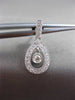 ESTATE .38CTW DIAMOND 14KT WHITE GOLD 3D TEAR DROP SOLITAIRE FLOATING EARRINGS