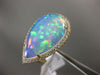 ESTATE EXTRA LARGE 8.13CT DIAMOND & AAA OPAL 14KT YELLOW GOLD CLASSIC HALO RING