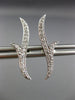 ESTATE .18CT DIAMOND 14KT WHITE GOLD 3D LEAF BRANCH SHARE PRONG STUD EARRINGS