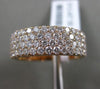 ESTATE 1.37CT DIAMOND 18K ROSE GOLD 3D MULTI ROW PAVE SEMI ETERNITY WEDDING RING