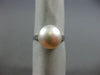 ANTIQUE LARGE .10CT DIAMOND & AAA SOUTH SEA PEARL PLATINUM 3D ENGAGEMENT RING