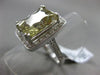 ESTATE LARGE 4.76CT DIAMOND & GREEN TOPAZ 14K WHITE GOLD 3D HALO ENGAGEMENT RING