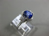 ESTATE 1.66CT DIAMOND & AAA SAPPHIRE 14KT WHITE GOLD OVAL FLOWER ENGAGEMENT RING