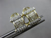 ESTATE WIDE 1.05CT ROUND & PRINCESS DIAMOND 14KT YELLOW GOLD 3D CLIP ON EARRINGS