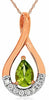 .51CT DIAMOND & AAA PERIDOT 14K ROSE GOLD 3D PEAR SHAPE & ROUND INFINITY PENDANT