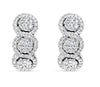 ESTATE WIDE .7CT DIAMOND 18K WHITE GOLD CLUSTER FLOWER INFINITY HANGING EARRINGS