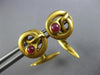 ANTIQUE .30CT AAA RUBY 18KT YELLOW GOLD SWIRL SNAKE CIRCULAR FUN MEN'S CUFFLINKS