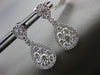 ESTATE 1.74CT DIAMOND 18K WHITE GOLD 3D PEAR SHAPE CLUSTER HALO HANGING EARRINGS