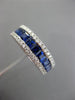 ESTATE WIDE 1.93CT DIAMOND & AAA SAPPHIRE 18K WHITE GOLD SQUARE ANNIVERSARY RING