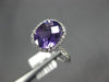 ESTATE 2.55CT DIAMOND & AAA OVAL AMETHYST 14KT WHITE GOLD 3D CLASSIC FUN RING