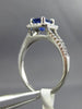 ESTATE 1.43CT DIAMOND & AAA SAPPHIRE 14KT WHITE GOLD SQUARE HALO ENGAGEMENT RING