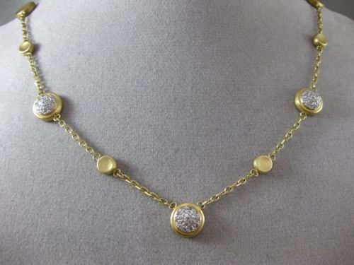 ESTATE .50CT DIAMOND 14KT WHITE & YELLOW GOLD CLUSTER BY THE YARD MATTE NECKLACE