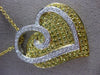 LARGE 2.49CT DIAMOND & YELLOW SAPPHIRE 18K 2TONE GOLD DOUBLE HEART SWIRL PENDANT