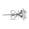 ESTATE .85CT DIAMOND 14KT WHITE GOLD PRINCESS & ROUND SQUARE HALO STUD EARRINGS
