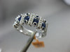 ESTATE WIDE 1.32CT DIAMOND & AAA SAPPHIRE 14KT WHITE GOLD 3D ETOILE 5 STONE RING