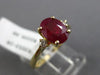 ESTATE 1.36CT DIAMOND & AAA RUBY 14KT YELLOW GOLD 3 STONE OVAL ENGAGEMENT RING