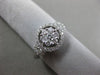 ESTATE WIDE .69CT DIAMOND 18KT WHITE GOLD 3D HALO CLUSTER FRIENDSHIP LOVE RING