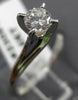 ESTATE .40CT DIAMOND 14KT WHITE GOLD 3D CLASSIC SOLITAIRE ENGAGEMENT RING #23091