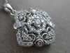 ESTATE .75CT DIAMOND 14KT WHITE GOLD FLOWER MULTI HEART SQUARE FILIGREE PENDANT