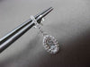 ESTATE .30CT BAGUTTE & ROUND DIAMOND 14KT WHITE GOLD OVAL HANGING EARRINGS