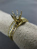 ESTATE .90CT DIAMOND 18KT 2 TONE GOLD 3D ROUND SEMI MOUNT ENGAGEMENT RING #7582