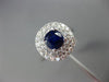 ESTATE 2.17CT DIAMOND & SAPPHIRE 18KT WHITE GOLD 3D DOUBLE HALO ENGAGEMENT RING