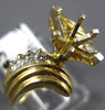 ESTATE .22CT DIAMOND 14K YELLOW GOLD 3D 9 STONE SEMI MOUNT ENGAGEMENT RING #9808