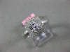 ESTATE .47CT ROUND & BAGUETTE DIAMOND 18K WHITE GOLD 3D FILIGREE ENGAGEMENT RING