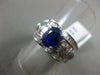 ESTATE WIDE 3.27CT DIAMOND & AAA SAPPHIRE 18KT WHITE GOLD 3D ENGAGEMENT RING