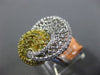 ESTATE LARGE .90CT WHITE & FANCY YELLOW DIAMOND 18KT 2 TONE GOLD LOVE KNOT RING