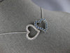 ESTATE 1.26CT DIAMOND & AAA SAPPHIRE 14KT WHITE GOLD DOUBLE HEART LOVE NECKLACE