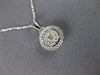 ESTATE .25CT DIAMOND 14K WHITE GOLD CLASSIC ROUND SOLITAIRE CLUSTER HALO PENDANT