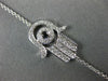 ESTATE .35CT WHITE & BLACK DIAMOND 18KT WHITE GOLD 3D CHAMSA EYE LUCKY BRACELET
