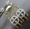 ESTATE .40CT DIAMOND 14K TWO TONE GOLD OPEN FILIGREE CHANDELIER HANGING EARRINGS