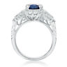 ESTATE 3.3CT ROUND DIAMOND & AAA SAPPHIRE 14K WHITE GOLD CLASSIC ENGAGEMENT RING
