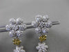 ESTATE LARGE 1.50CT DIAMOND 14KT WHITE GOLD FLOWER BY THE YARD HANGING EARRINGS