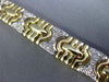 ANTIQUE WIDE 1.98CT DIAMOND 14KT WHITE & YELLOW GOLD 3D PUZZLE BRACELET #19715