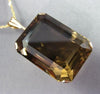 ESTATE MASSIVE 60CT AAA SMOKY TOPAZ 14KT ROSE GOLD 3D CLASSIC FLOATING PENDANT