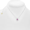 ESTATE 1.06CT DIAMOND & AAA PINK SAPPHIRE 18KT WHITE GOLD 3D PEAR SHAPE NECKLACE
