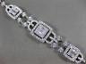 ESTATE LARGE 2.11CT DIAMOND 18KT WHITE GOLD 3D HALO LINK SQUARE TENNIS BRACELET