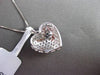 ESTATE .59CT DIAMOND 18KT WHITE GOLD CLASSIC PUFF HEART FLOATING PENDANT & CHAIN