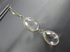 ESTATE LARGE AAA CRYSTAL 14K WHITE GOLD 3D TEAR DROP LEVER BACK HANGING EARRINGS